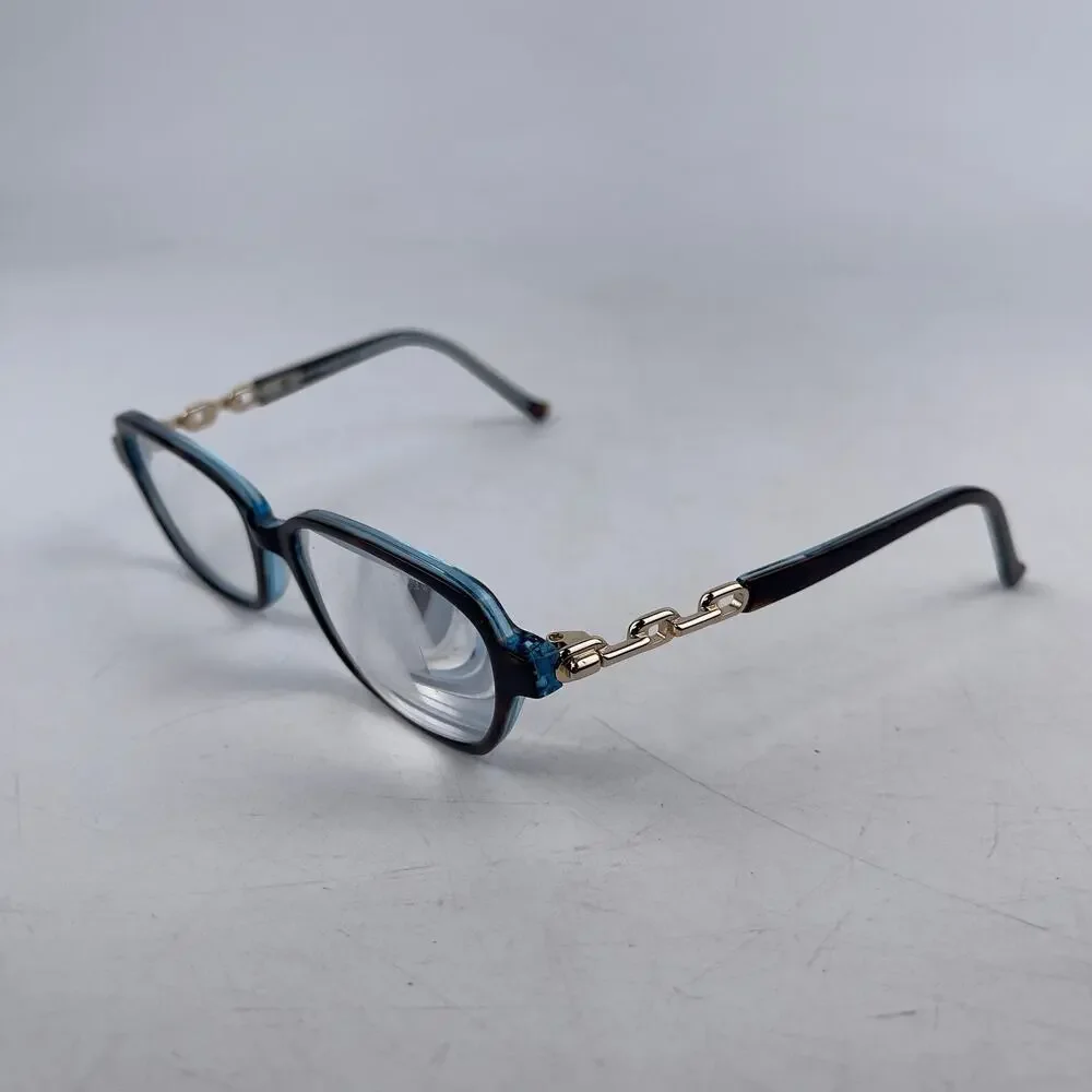Tura R577 TOR Women's Eyeglasses Frame Black Blue‎ Plastic Full Rim 50-15-135mm